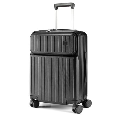 SUGIFT 20" Carry On Luggage with Front Laptop Pocket, TSA Lock, Spinner Wheels, Lightweight Hardside Suitcase for Business Travel
