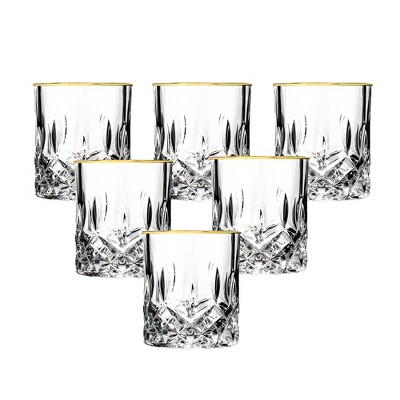 Lorren Home Trends Siena Collection Shot Glass Set of 6 with Gold Trim