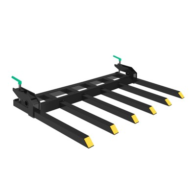 Debris Forks, Bucket Attachments - 60" Clamp On Pallet Forks, 4000 Lbs Capacity for Loader Bucket, Skidsteer, Tractor