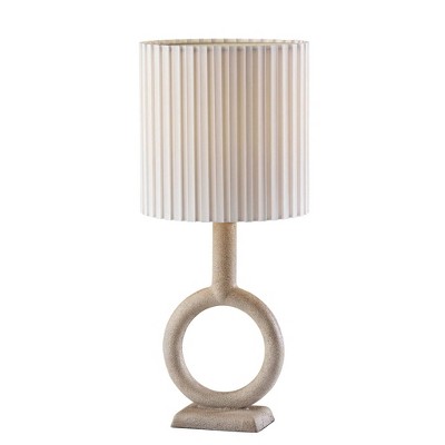 Adesso Elizabeth Table Lamp Beige: Rustic Elegance, 27.5" Height, Pleated Drum Shade, Polyresin Body, UL Listed