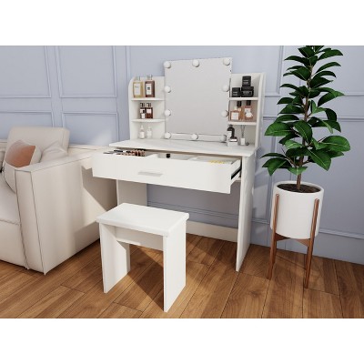 Gulches 1-Drawer Dresser Table - Compact Storage Desk for Bedroom, Bathroom or Entryway Organization