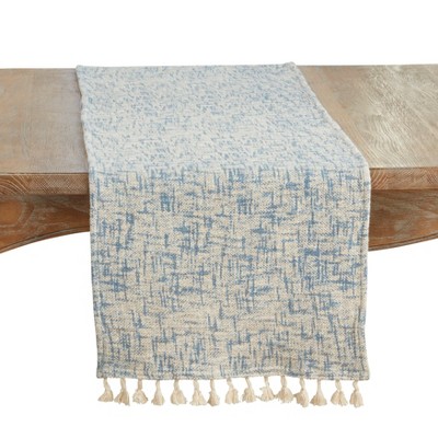 Saro Lifestyle Crosshatch Table Runner, 16"x72", Aqua