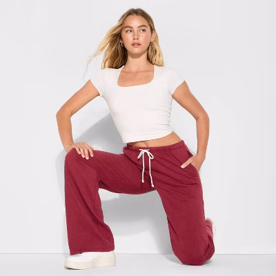 Women's Mid-Rise Knit Sweatpants - Wild Fable™