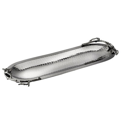 Jiallo  Sparkle Silver leaf long oval platter