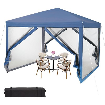 10 x 10 FT Pop Up Canopy, Party Tent with Mosquito Netting, Height Adjustable Instant Sun Shade, Portable Screen Shelter for Parties, Camping, Events