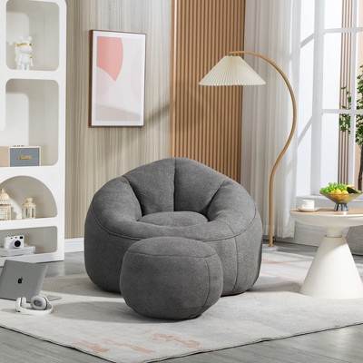 QingMoon Bean Bag Sofa Chair,High Pressure Foam Bean Bag Chair,Gaming Bean Bag Chair And Lazy Sofa With Footrest For Living Room,Bedroom
