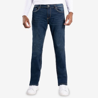 CULTURA Men's Saddle Stitch Slim Denim Jeans