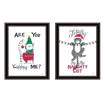 2- Piece Vignette Are You Kidding ME? Black Framed Wall Art for Living Room, Bedroom Wall Art Print for Home Decor by Deb Strain
