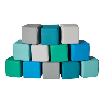 ECR4Kids SoftZone Patchwork Toddler Blocks, 12-Piece