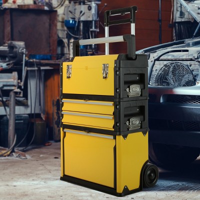 Stalwart Rolling Tool Box with Wheels, Yellow