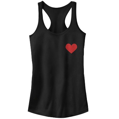 Juniors Womens Lost Gods Valentine's Day Mini Heart Racerback Tank Top