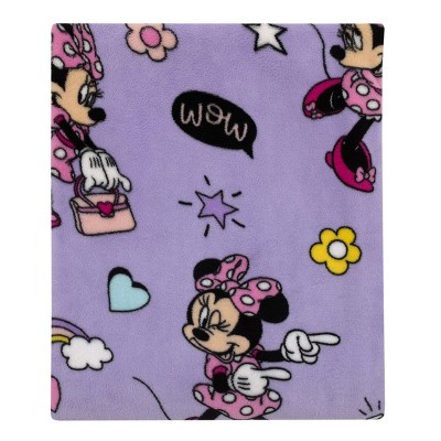 NoJo Disney Minnie Mouse I am Awesome Lavender and Pink, Daisy Duck, Rainbow Hearts and Stars Super Soft Toddler Blanket