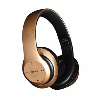 I-Kool Wireless Bluetooth Headphones Foldable Stereo Earphones Super Bass Headset Mic [Gold]