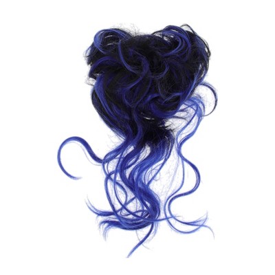 Unique Bargains Women's Nature Long Hair Wig Hair Clip 9.84inch Black Blue 1 Pc