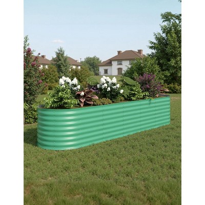 Raised Garden Bed, Metal Oval Raised Garden Beds, Outdoor Planter Box for Vegetables Planter Boxes, Heavy-Duty Outdoor Gardening Kit