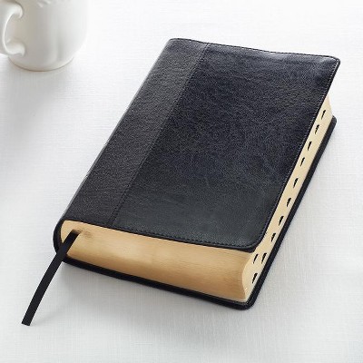 KJV Giant Print Lux-Leather 2-Tone Black - Large Print (Leather Bound)