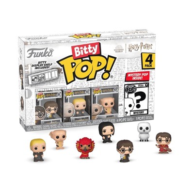 Funko Bitty POP! Harry Potter 4-Pack – Harry in Robe with Scarf, Draco Malfoy, Dobby & Mystery Mini Figure