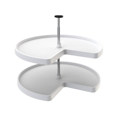 Rev-A-Shelf Polymer Kidney Shaped 2-Shelf Lazy Susan for Kitchen Corner Base Cabinets