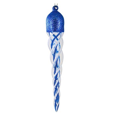 Craftoutlet.Com 8.75 In Glittered Icicle Christmas Tree Ornament , Clear Twisted (1PC)