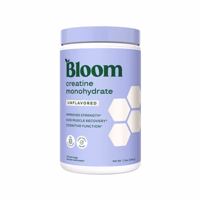 BLOOM NUTRITION Creatine Monohydrate Vegan Supplement Powder - Unflavored - 7.3oz/40 Servings