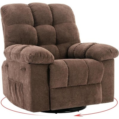 Rocking Recliner Chair,360° Swivel Rocker Chair for Living Room,Upholstered Fabric Glider Chair with Side Pockets Deep Seat, for Living Room