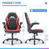 Gaming Chair, PU Leather Computer Chair with Footrest and Lumbar Support, Height Adjustable Game Chair with 360° Swivel Seat and Headrest-The Pop Home - 3 of 4