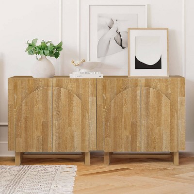Modern Storage Cabinet With 2 Doors,Storage Cabinet With Fan-shaped Large Board Handle And Removable Shelf,Furniture Indoor -Maison Boucle