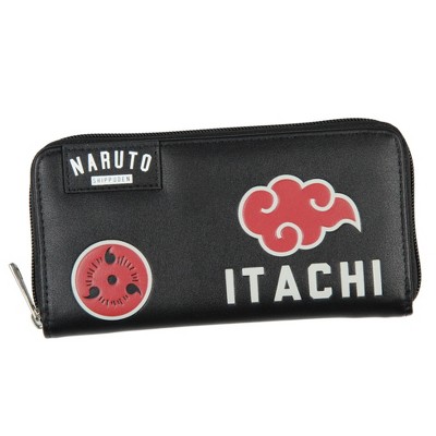 Naruto Shippuden Itachi Uchiha Akatsuki Red Cloud Zip Around Wallet