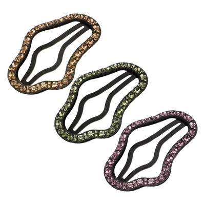 Unique Bargains Women's Fashion Elegant Cloud Hollow Hair Clips Multicolor 3 Pcs