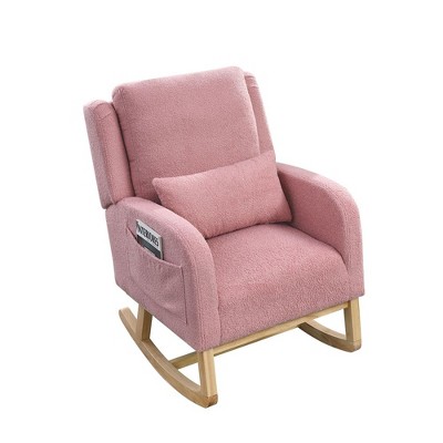 Rocking Chair Nursery, Upholstered Accent Rocker Glider Chair for Nursery, Rocker Chair with Armchair for Living Room, Bedroom and Playroom