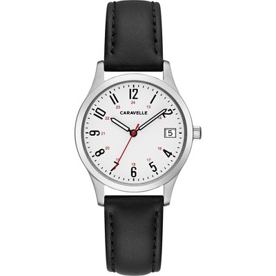 Caravelle designed by Bulova Ladies' Traditional Easy Read Band Watch, 3-Hand Date