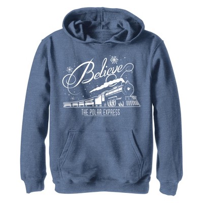 Boy's Polar Express Believe Train Pull Over Hoodie