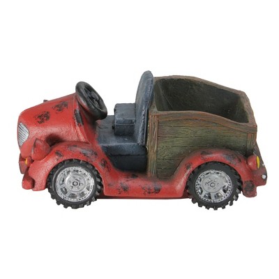 Northlight 14.5" Red Vintage Car LED Lighted Solar Powered Outdoor Garden Patio Planter