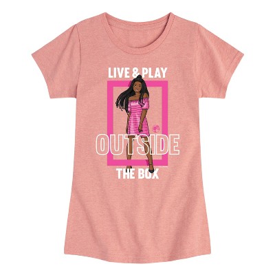 Girls' - Barbie - Live & Play Outside the Box Fitted Short Sleeve Graphic T-Shirt