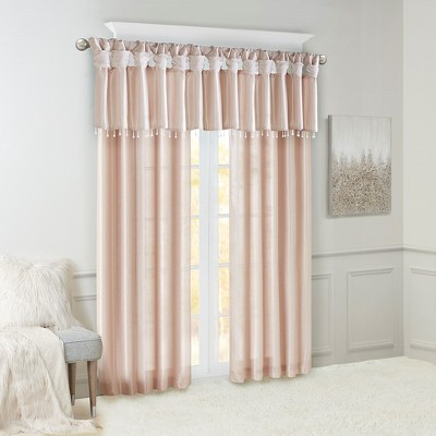 Twist Tab Lined Window Curtain Panel Blush 50x95in