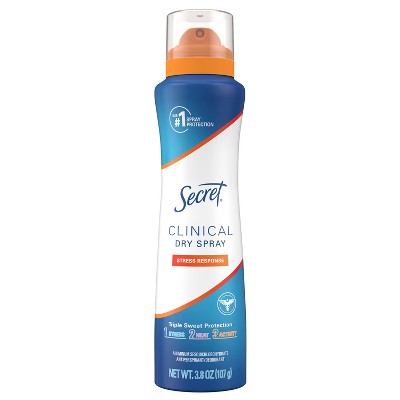 Secret Clinical Dry Spray Antiperspirant & Deodorant - Stress Response - 3.8oz