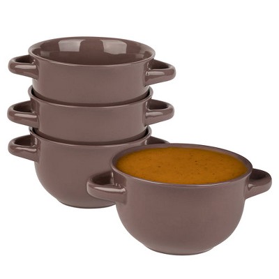 Kook Soup Bowls Crocks with Handles, 18 oz, Set of 4