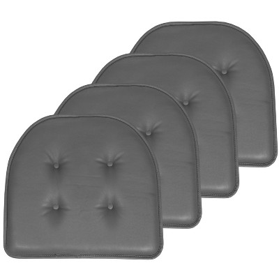 U-Shape Faux Leather No Slip Memory Foam Chair Cushion 16" x 17" by Sweet Home Collection®