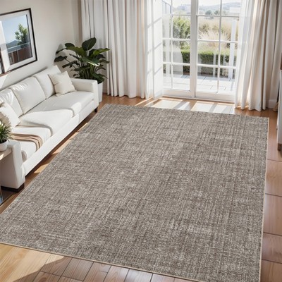 Washable Living Room Rugs Farmhouse Rug Modern Solid Carpet Soft Non Slip Low Pile Rug for Bedroom Dining Room
