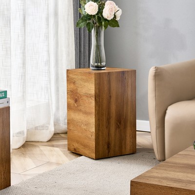 modern MDF coffee table that showcases smooth, Wood color texture patterns. It is characterized by stylish design.11.8*11.8*19.6 inch.W1151P242266