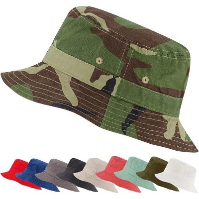 Market & Layne White Bucket Hat for Men, Women, and Teens, Adult Packable Bucket Hats for Beach Sun Summer Travel