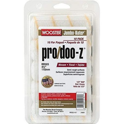 Wooster Genuine 4.5" Jumbo-Koter Pro/Doo-Z 1/2" Nap 10-Pack Roller Cover # RR503-4.5