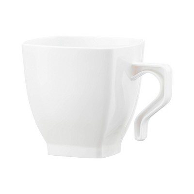 Smarty Had A Party 8 oz. White Square Plastic Coffee Mugs - 192 pcs