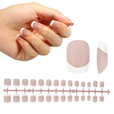 Unique Bargains Square French DIY Nail Tips 15 Sizes 240 Pcs