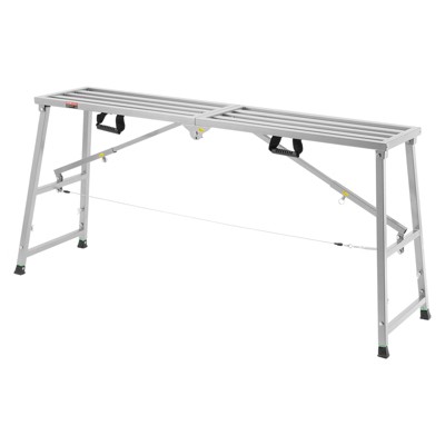 VEVOR Work Platform, 4 Gear Adjustable Height, Folding Alloy Steel Step Ladder, Portable Scaffolding Platform, 800 lb Load Capacity