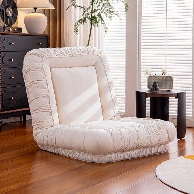 ATJafurn 67" Linen Adjustable Floor Chair Lazy Sofa Chair Ergonomic Floor Seating with Cotton Fill Lounge Sofa for Kids and Adults