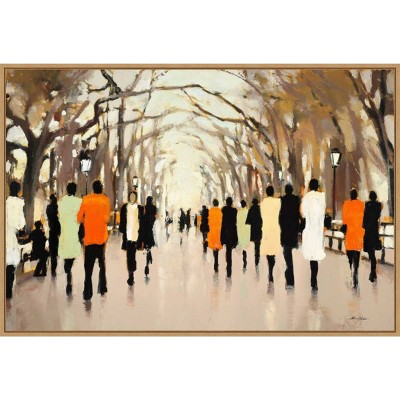 33" x 23" Poets Walk by Lorraine Christie Framed Canvas Wall Art Print - Amanti Art: Modern Lithograph, Bedroom Decor