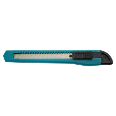 MotoProducts Bulk 5" Box Cutters Turquoise with Snap-Off Blades and Safety Locks