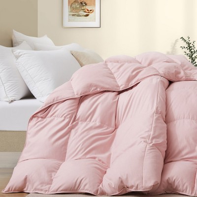 Joysoul Medium Warmth Feather and Down Duvet Comforter Insert in Pink