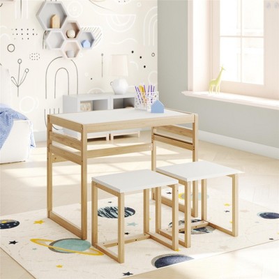 GDFStudio Morrison Modern Wood 31" Kids Table Set with 2 Chairs
